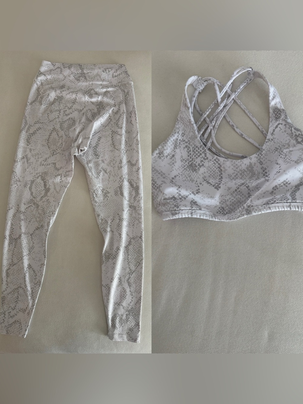 Tier one snake print leggings & bra SET
